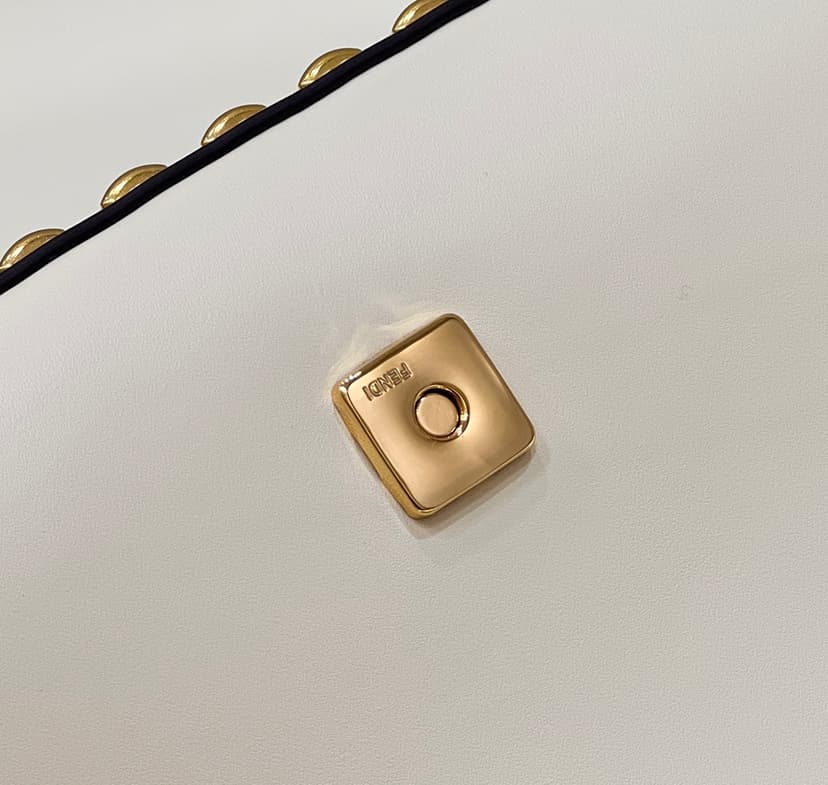 Fendi Mon Baguette Medium White Bag 8BR600AHMQF1FIR