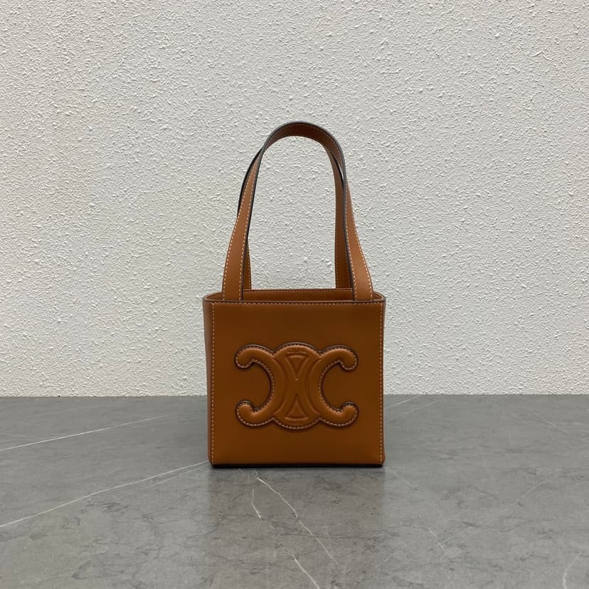 Celine Cube Bag Cuir Triomphe Square Tan