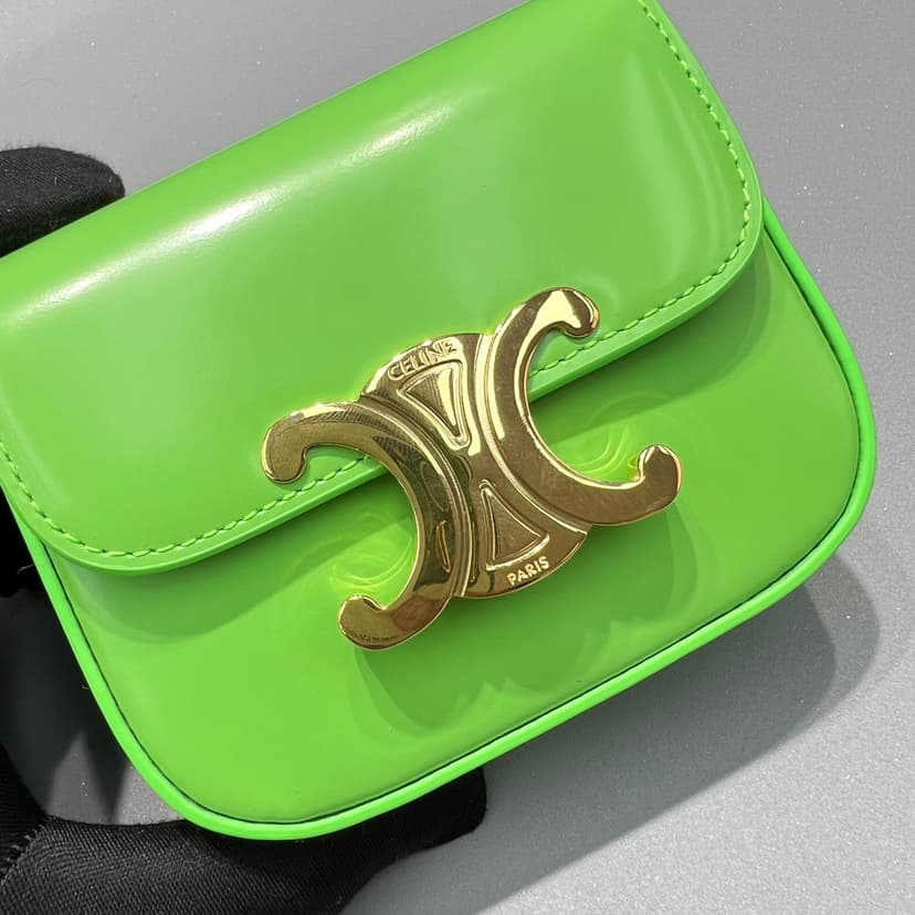 Celine Teen Triomphe Bag Green