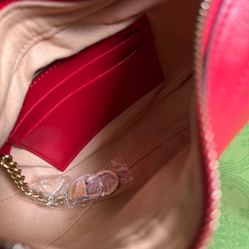 Gucci Marmont Half Moon Shaped Mini Bag Red