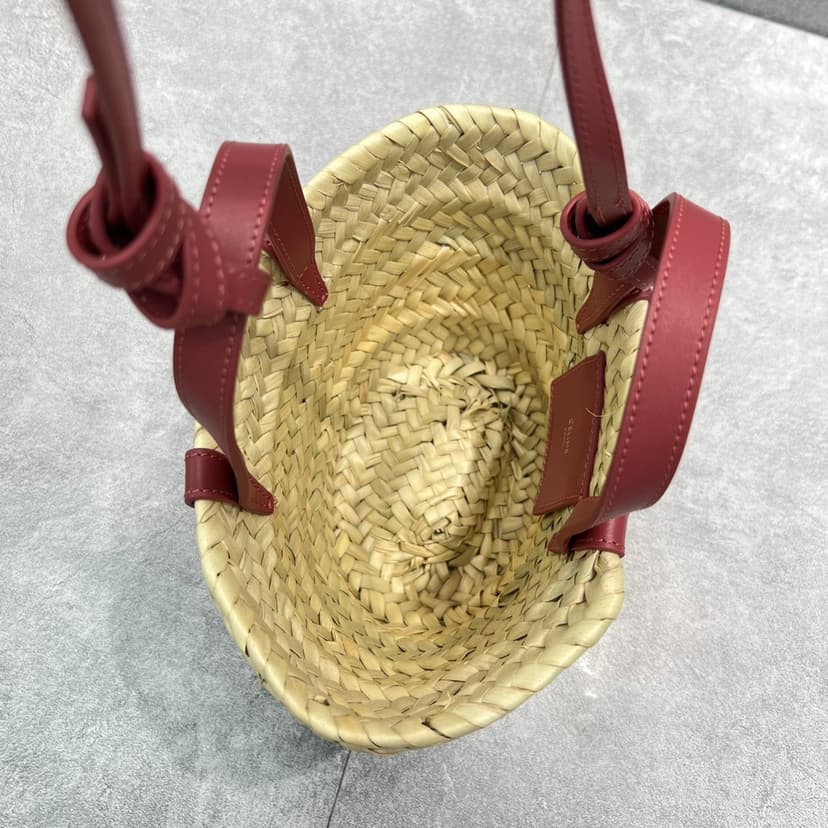 Celine Teen Triomphe Classic Pannier Tote Dark Pink