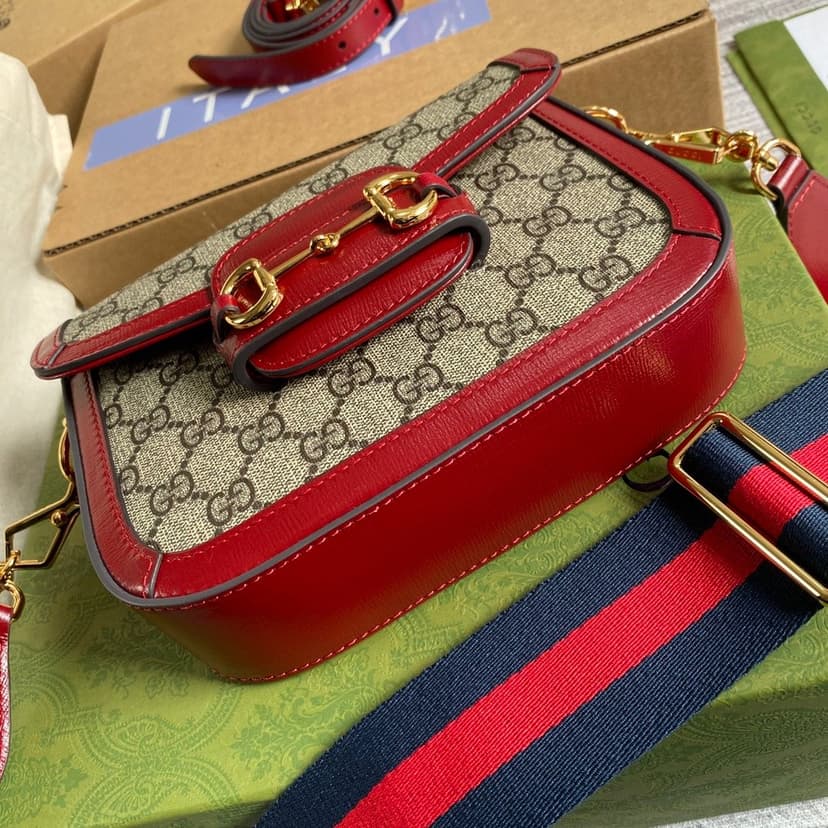 Gucci Horsebit 1955 GG Mini Bag Red