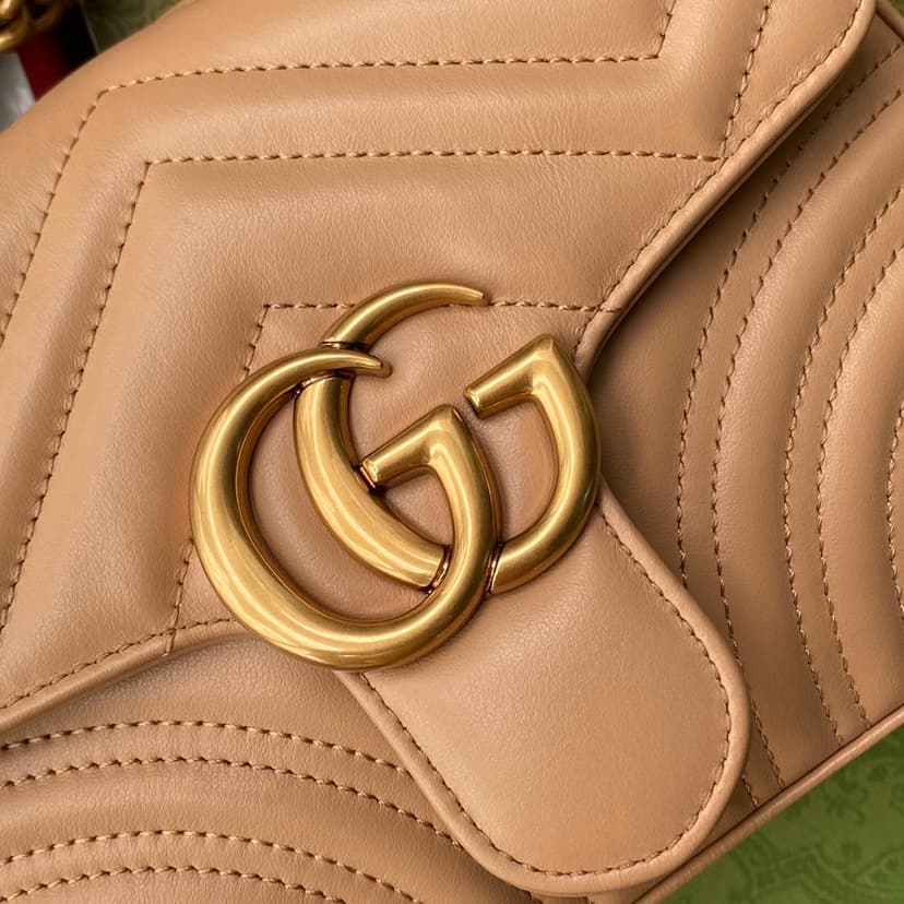 Gucci GG Marmont Mini Top Handle Bag Beige