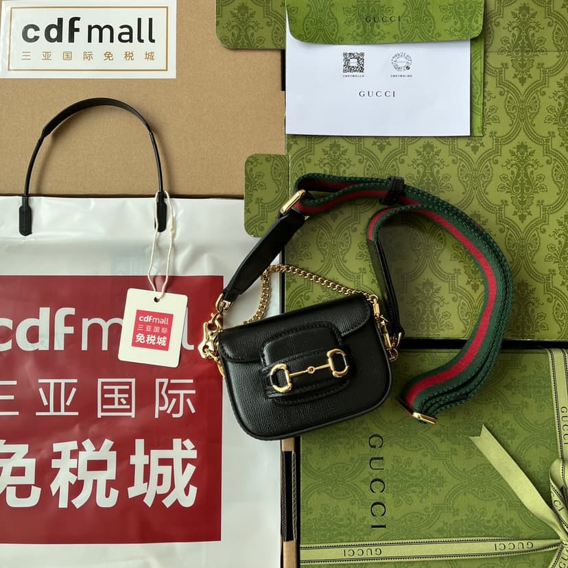 Gucci Horsebit 1955 Strap Wallet Black 699760 18YSG 1060