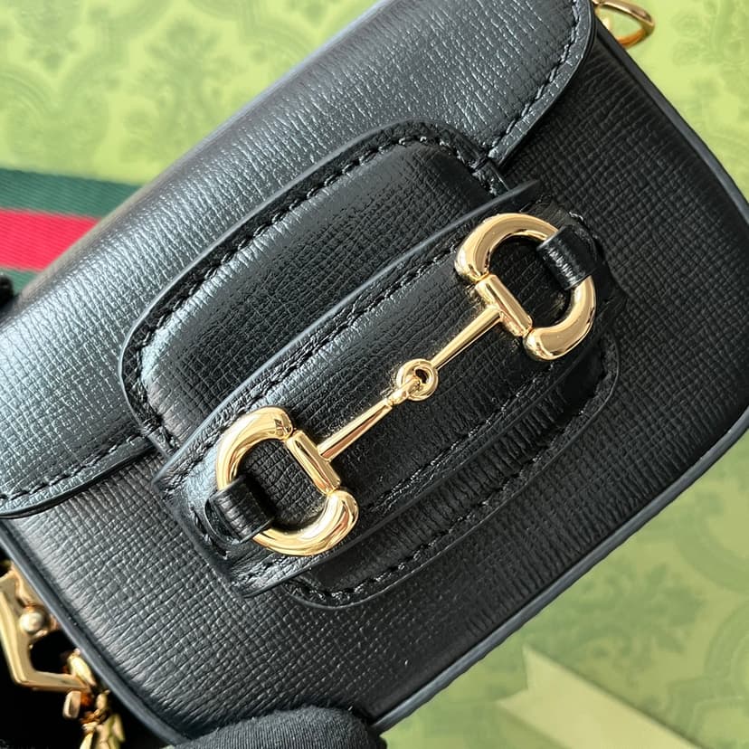 Gucci Horsebit 1955 Strap Wallet Black 699760 18YSG 1060