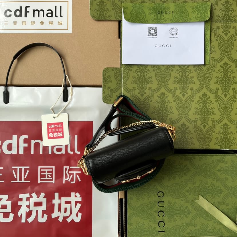 Gucci Horsebit 1955 Strap Wallet Black 699760 18YSG 1060