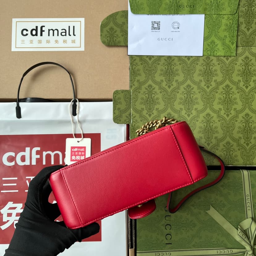 Gucci GG Marmont Mini Top Handle Bag Red