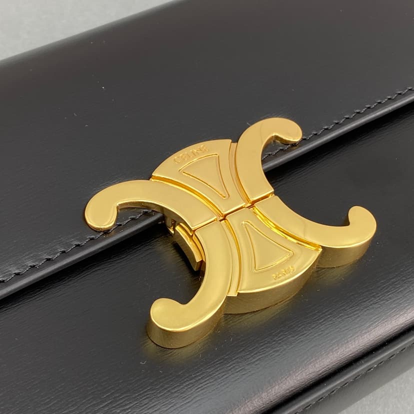 Celine Triomphe Shoulder Bag Black 194143BF4.38NO