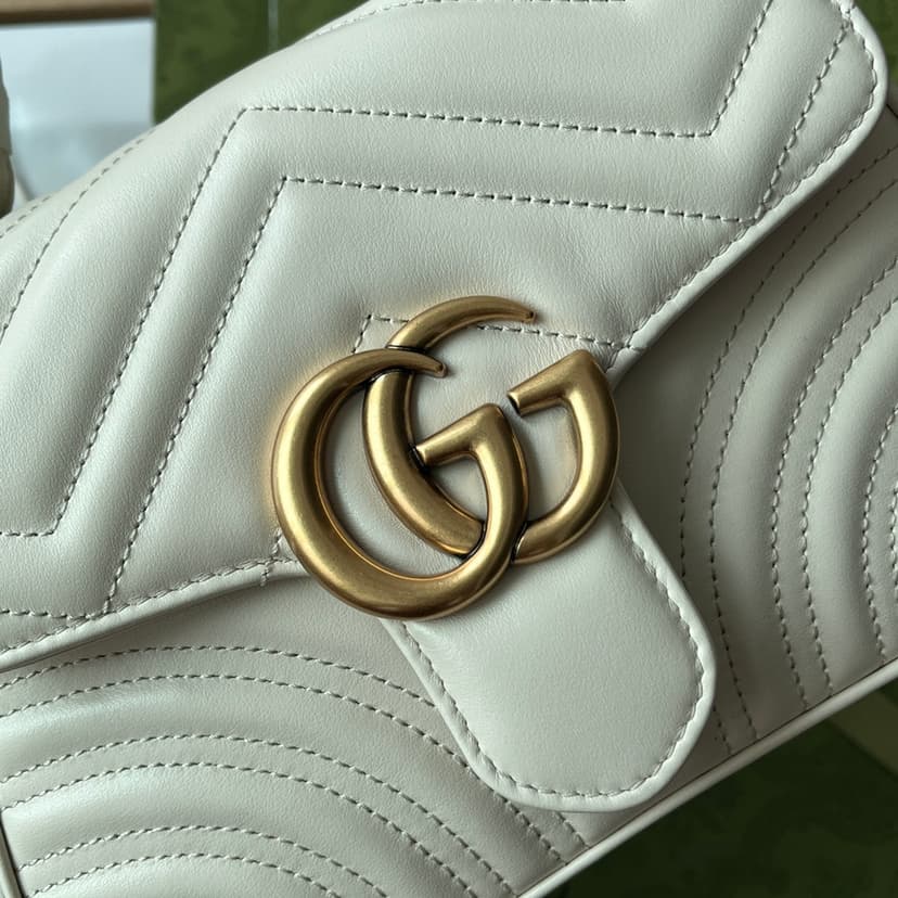 Gucci GG Marmont Mini Top Handle Bag White 547260 DTDIT 9022