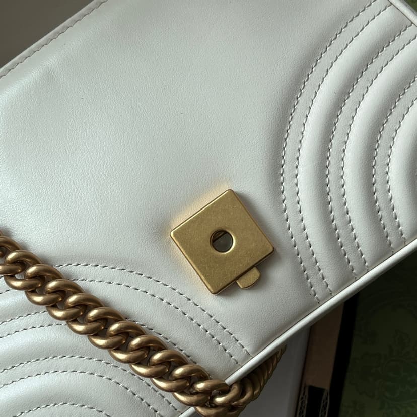 Gucci GG Marmont Mini Top Handle Bag White 547260 DTDIT 9022