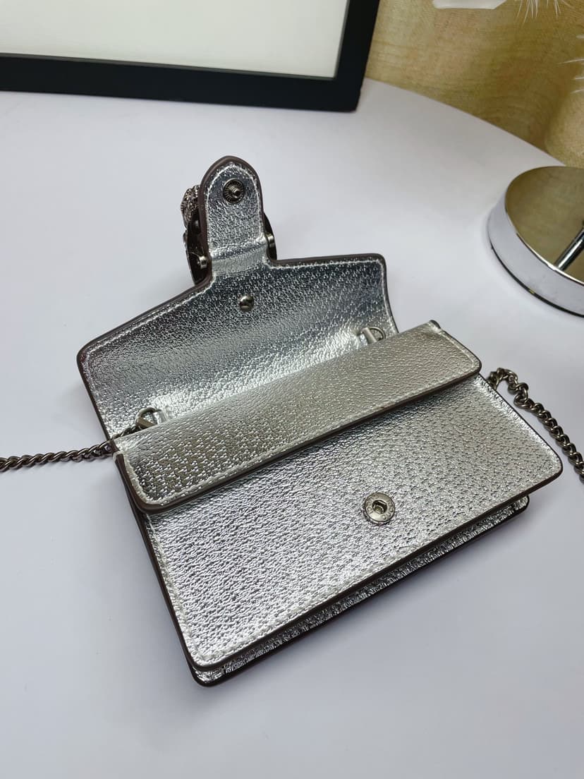 Gucci Dionysus Super Mini Bag Silver 476432 1TRBN 8173