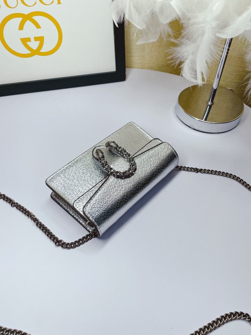 Gucci Dionysus Super Mini Bag Silver 476432 1TRBN 8173