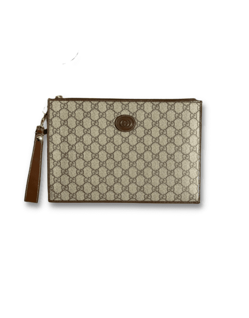 Gucci Pouch With Interlocking G Brown For Men 12in/30.5cm 672953 92TCG 8563