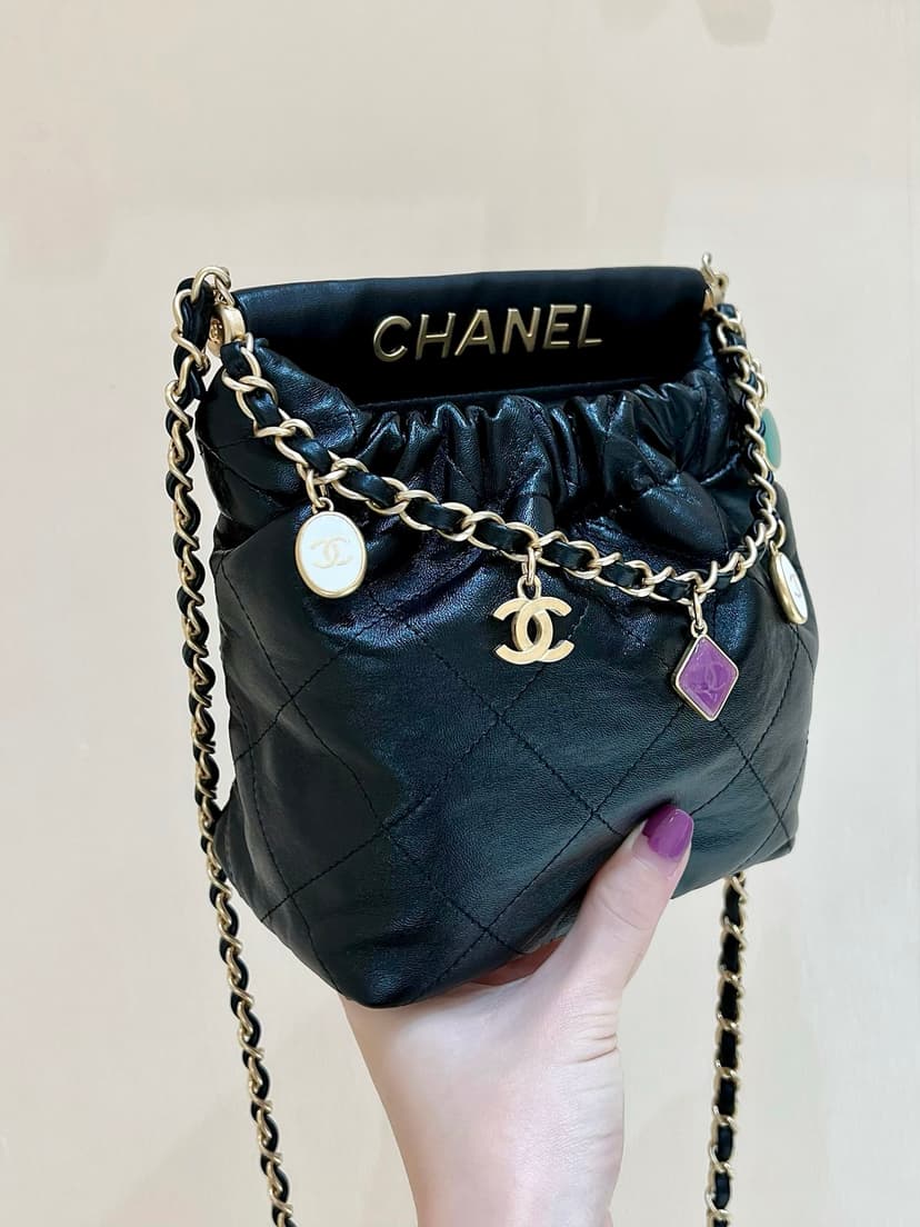 Chanel CC Small Bucket Bag Black