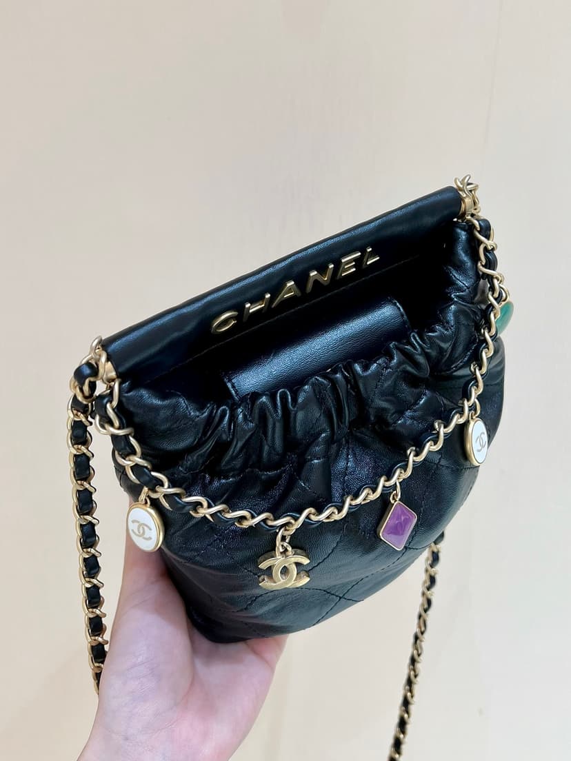 Chanel CC Small Bucket Bag Black