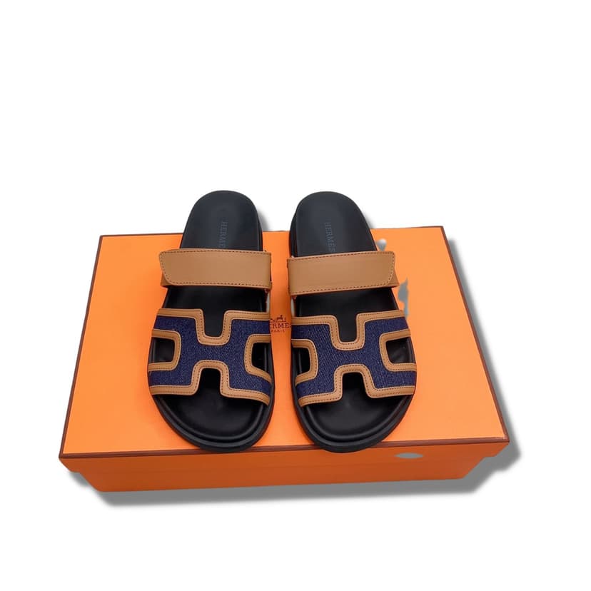 Hermes Chypre Sandal Brown/Dark Blue For Men