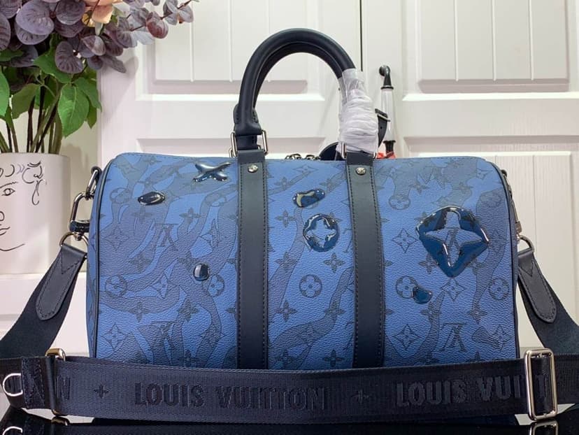 Louis Vuitton Keepall Bandoulière 35 Bag Blue For Men 34 cm/ 13.4 in M22573