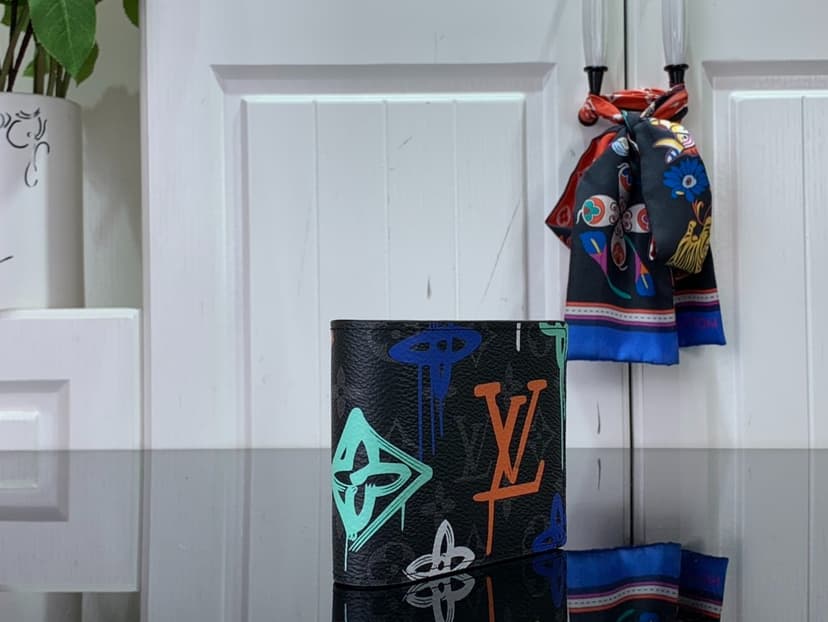 Louis Vuitton Multiple Wallet Black And Blue For Men 11.5 cm/ 4.5 in M81847