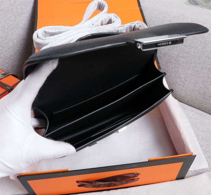 Hermes Constance Handbag Black For Women 22cm/8.7in