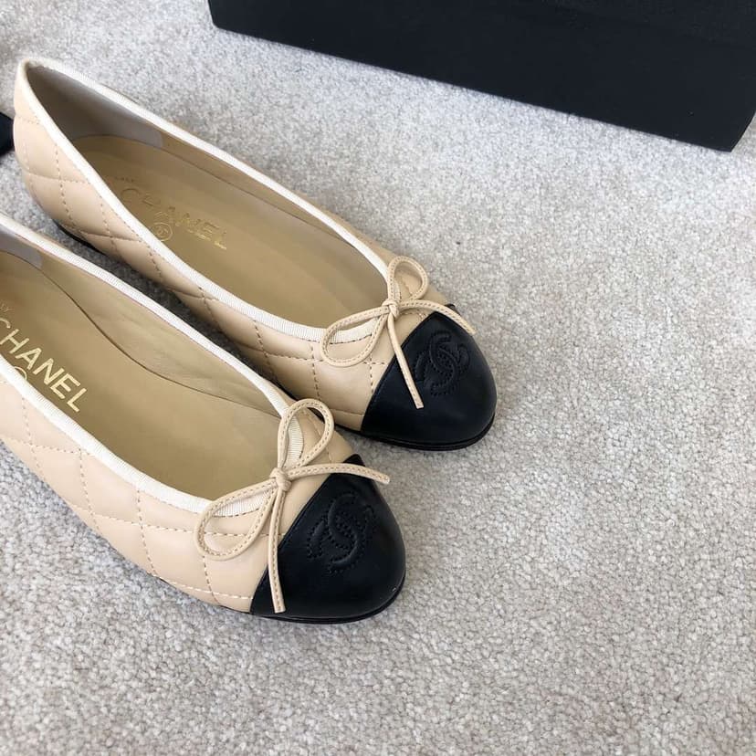 Chanel Ballet Flats Beige For Women