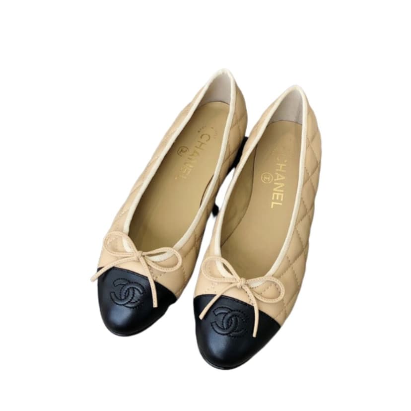 Chanel Ballet Flats Beige For Women