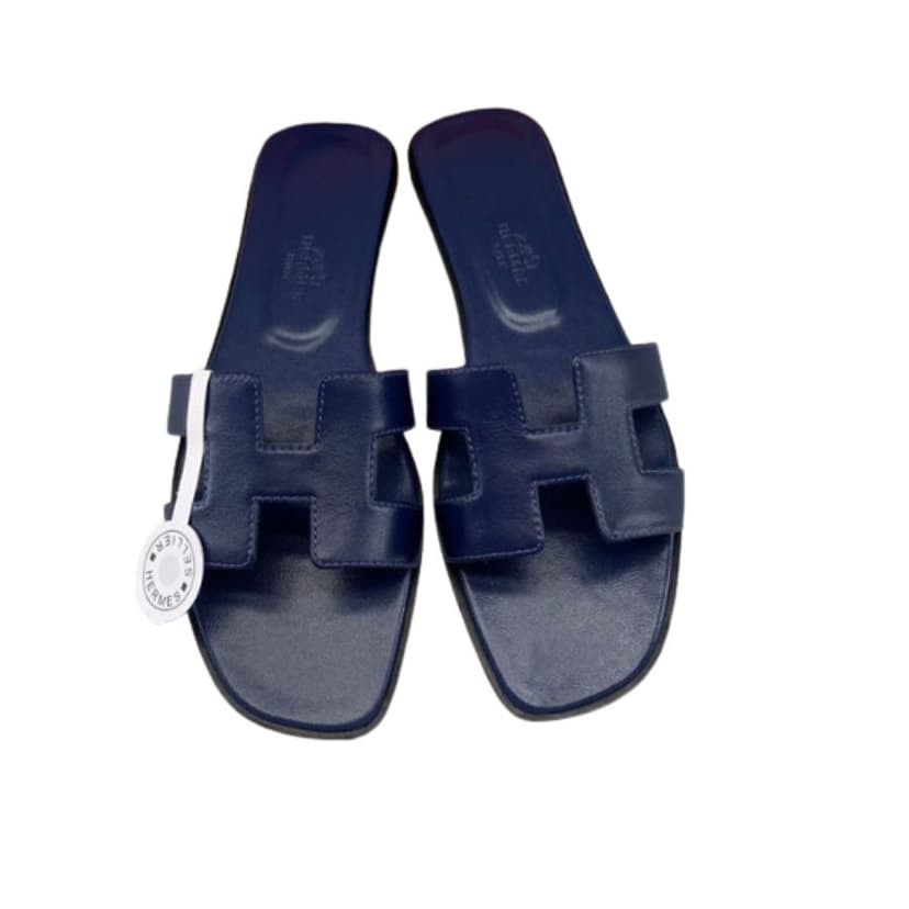 Hermes Oran Sandal Dark Blue For Women