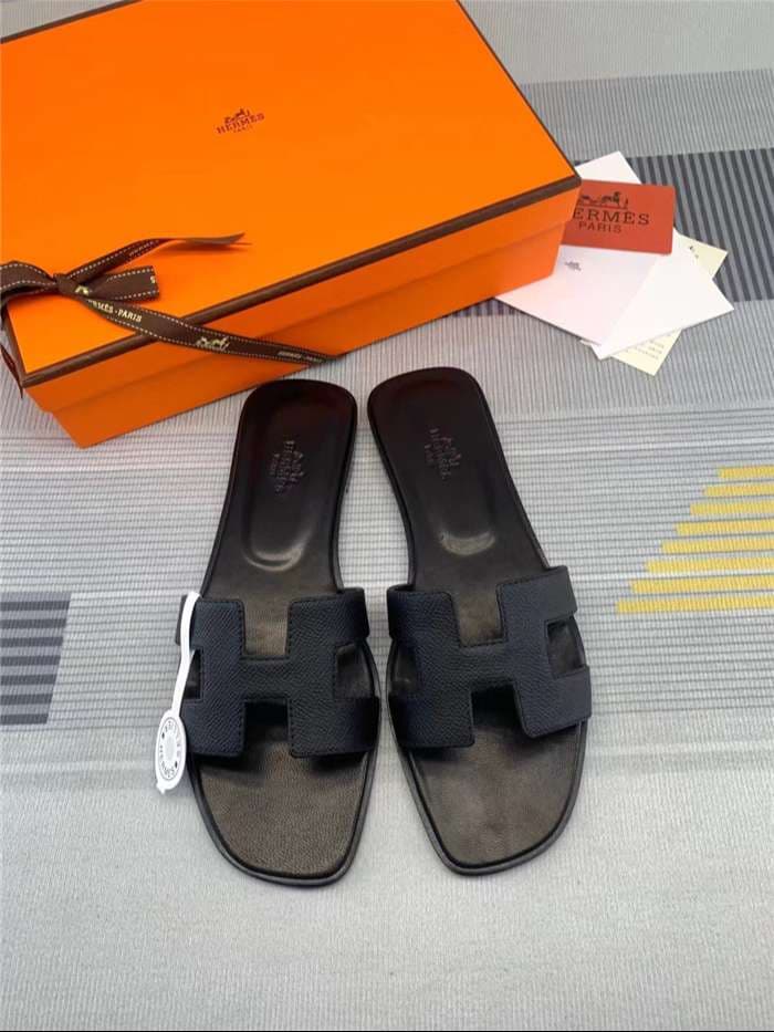 Hermes Oran Sandal Black For Women