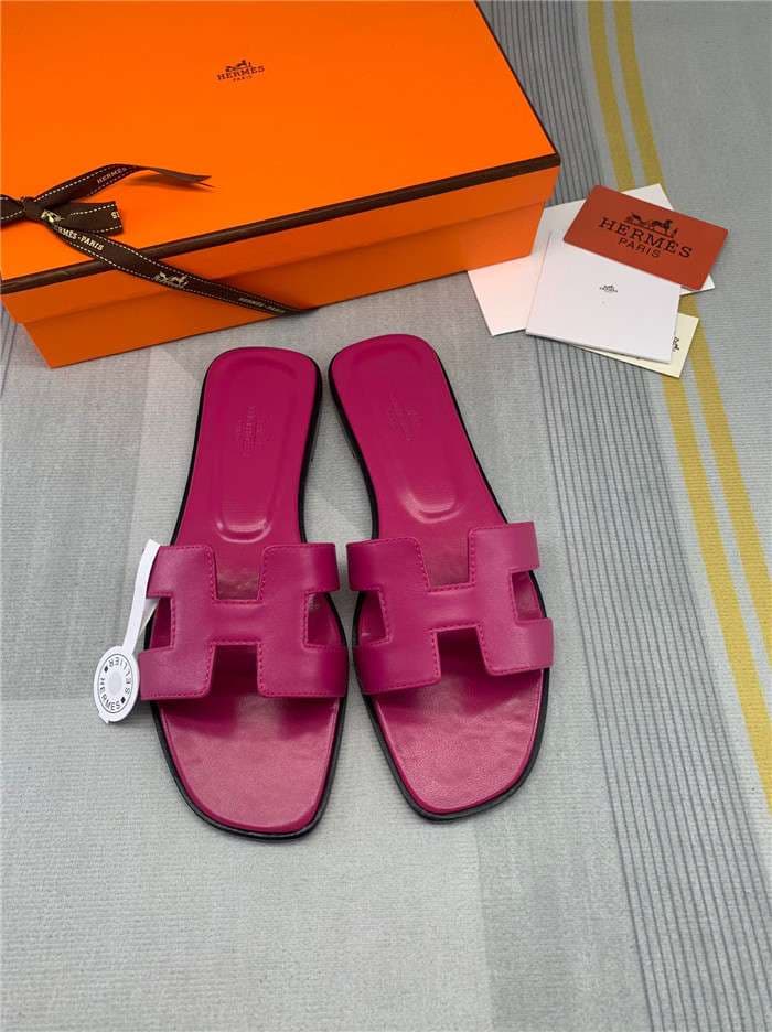 Hermes Oran Sandal Dark Pink For Women