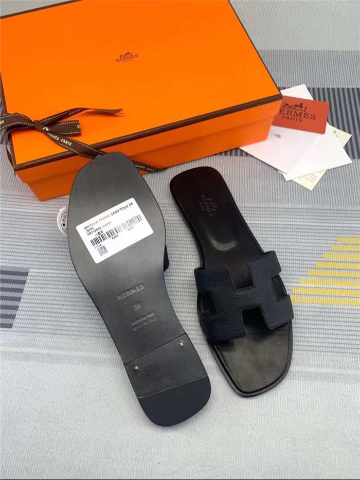 Hermes Oran Sandal Black For Women