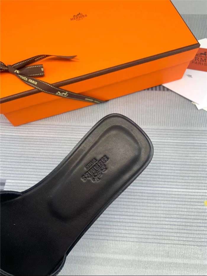 Hermes Oran Sandal Black For Women