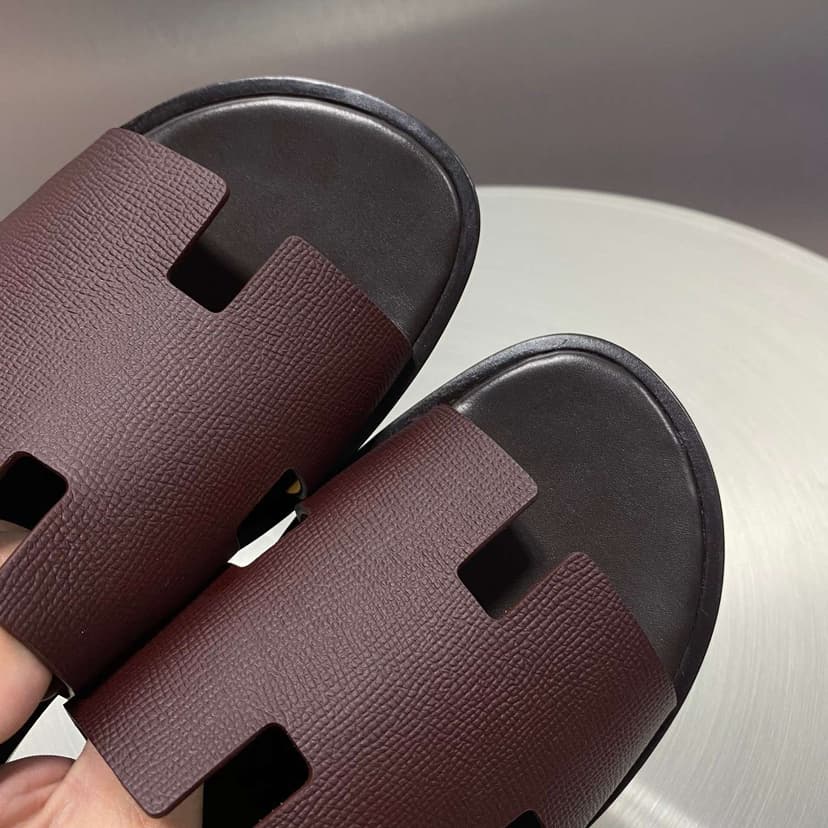 Hermes Oran Sandal Burgundy For Men