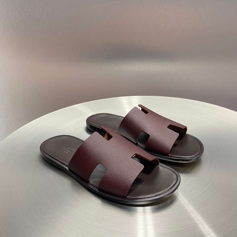 Hermes Oran Sandal Burgundy For Men