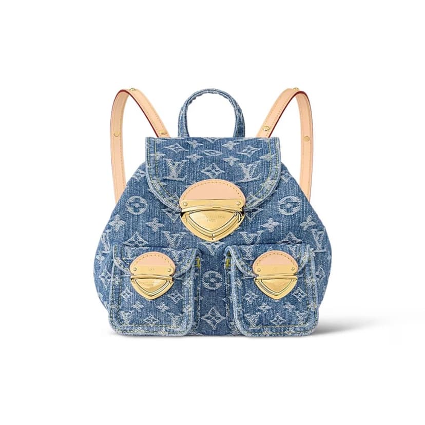 Louis Vuitton Venice Denim Blue Back Pack For Women M46836 - 10.2 Inches / 25.9 Cm