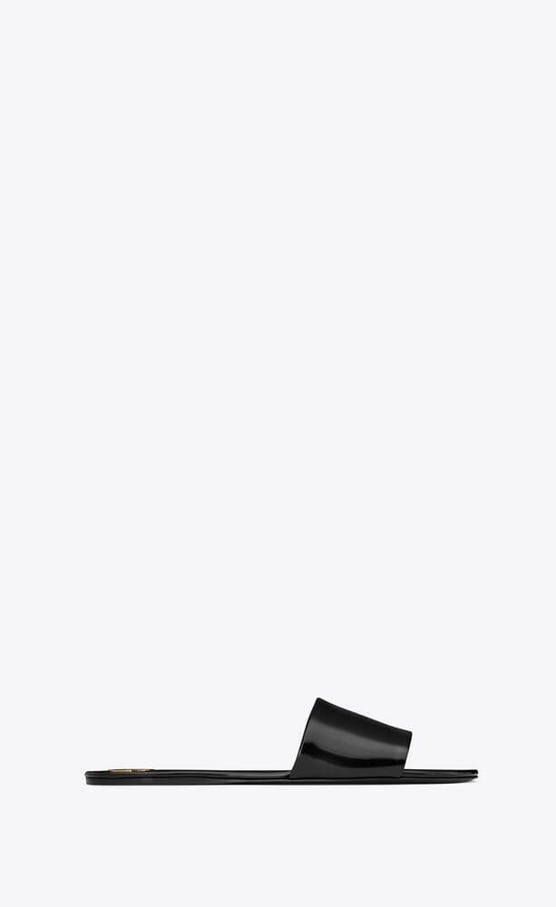 Saint Laurent Carlyle Slides In Glazed Black For Women 783319AAAZY1000