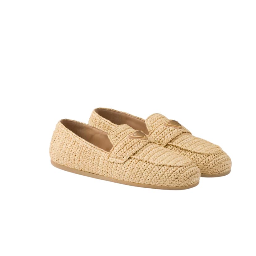 Prada Crochet Loafers Beige For Women 1D437N_2C2T_F0018_F_005