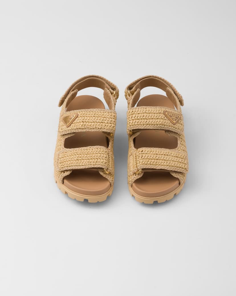 Prada Crochet Sandals Beige For Women 1X440N_2C2T_F0018_F_020