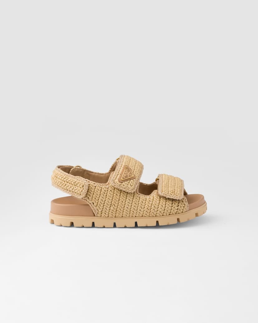 Prada Crochet Sandals Beige For Women 1X440N_2C2T_F0018_F_020