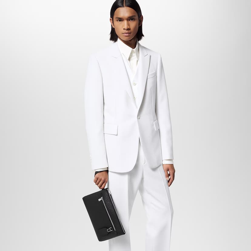 Louis Vuitton Takeoff Pouch Wallet Black For Men 11.8in/30cm N40504