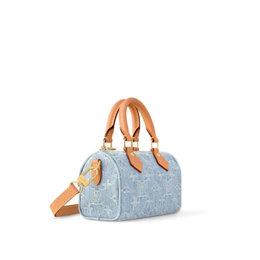 Louis Vuitton Nano Speedy Shoulder Bag Sky Blue For Women 6.3in/16cm M11212