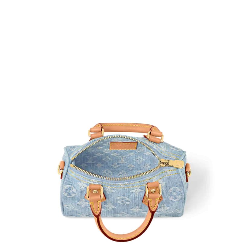 Louis Vuitton Nano Speedy Shoulder Bag Sky Blue For Women 6.3in/16cm M11212