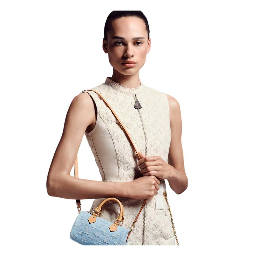 Louis Vuitton Nano Speedy Shoulder Bag Sky Blue For Women 6.3in/16cm M11212