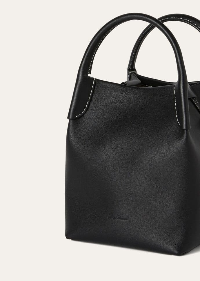 [True-to-ORIGINAL]Loro Piana Micro Bale Bag Black For Women 5.2 in/ 13 cm FAN0807 8000