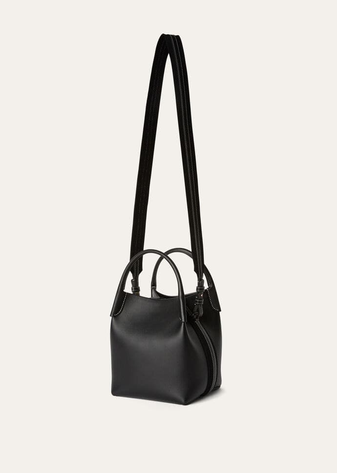 [True-to-ORIGINAL]Loro Piana Small Bale Bag Black For Women 6.7 in/ 17 cm FAO0815 8000