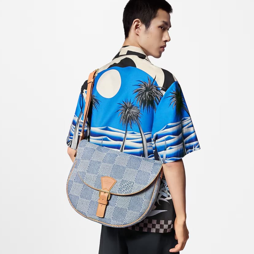 Louis Vuitton Montsouris Messenger MM Denim For Men 35cm/14in N40743