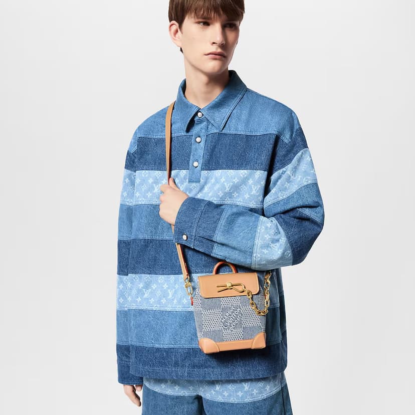 Louis Vuitton Nano Steamer Denim For Men 15cm/ 5.9in N40751