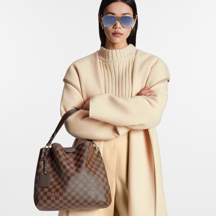 Louis Vuitton Graceful PM Damier Ebene For Women 35 Cm/ 13.8 In N44044