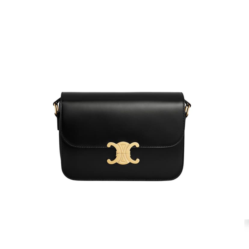 Celine Classique Triomphe Bag Black For Women 9 Inches / 22 Cm - 187363BF4.38NO