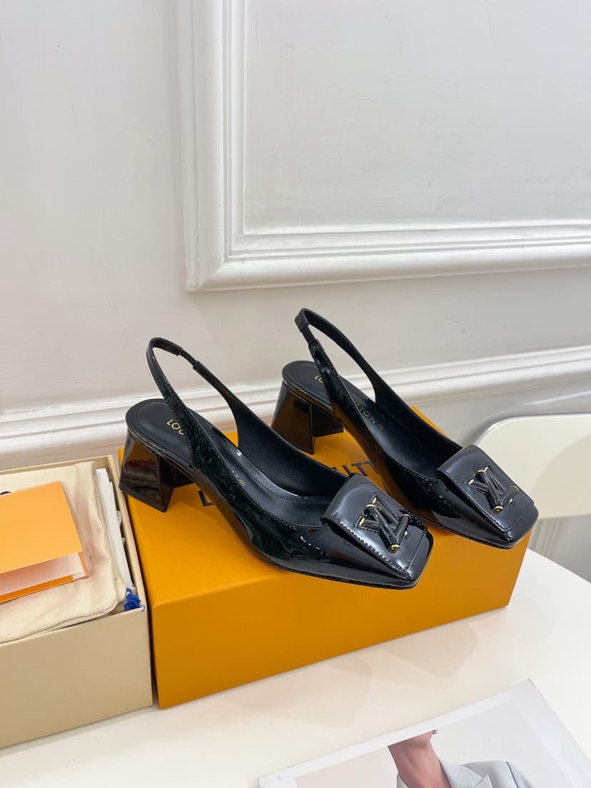 Louis Vuitton Shake Slingback Pump Black For Women 1AB0TR