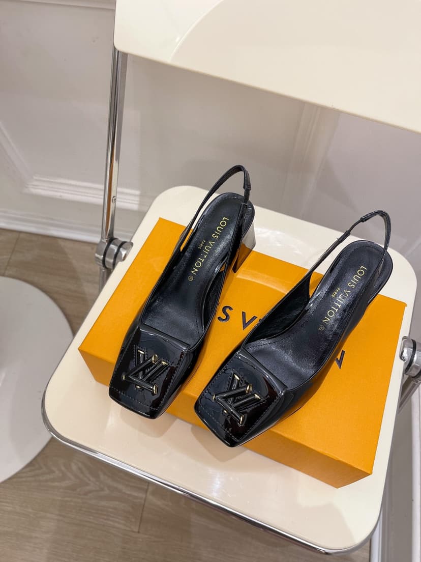 Louis Vuitton Shake Slingback Pump Black For Women 1AB0TR