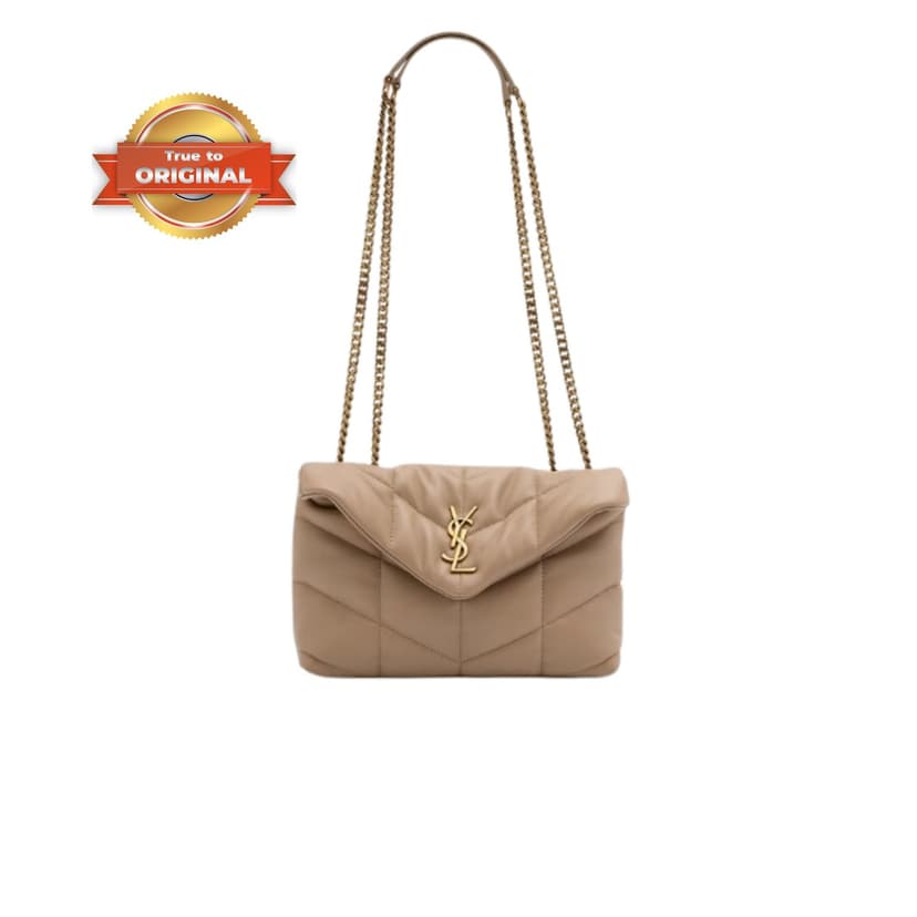 [True-to-ORIGINAL] Saint Laurent Toy Puffer Dark Beige For Women 23cm/9cm - 7593371EL072721